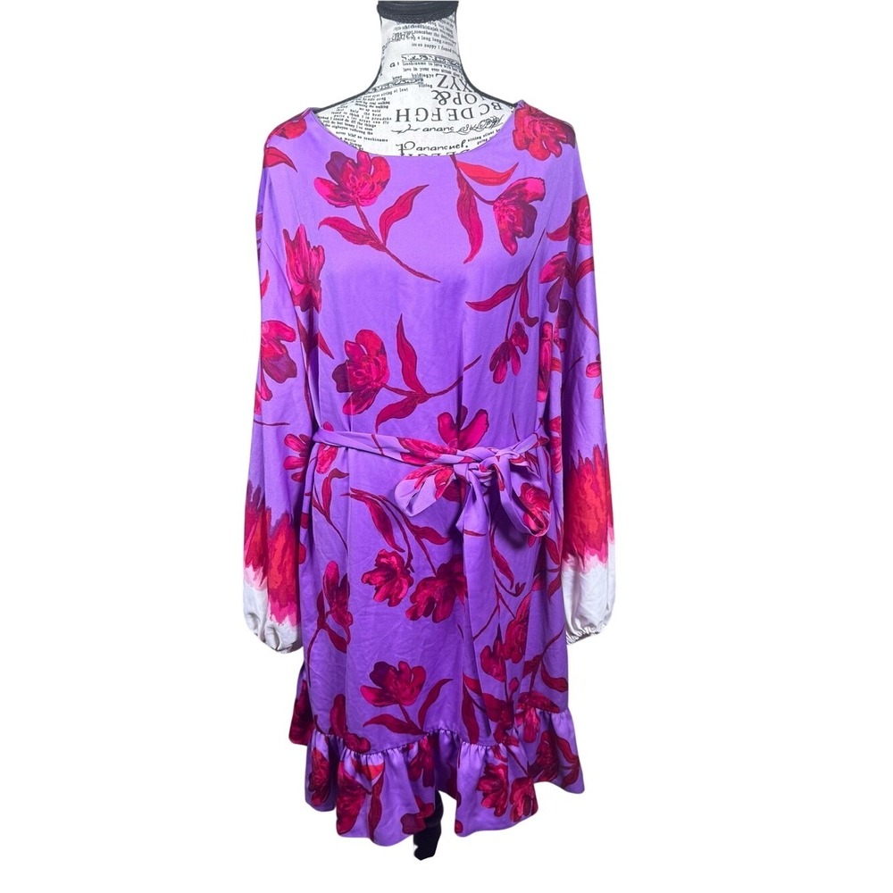 Prabal Gurung Purple Dress with Fuchsia Floral Accents